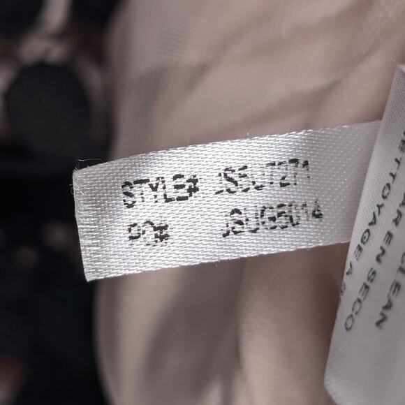 Jessica Simpson 8 Black Lace Floral Overlay Nude Lined Halter Dress Fit Flare - Picture 5 of 5